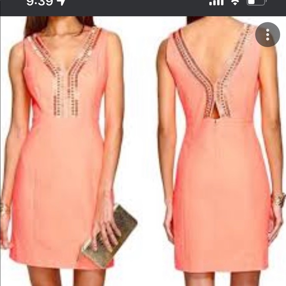 Lilly Pulitzer Dresses & Skirts - Lilly Pulitzer Coral Dress with Gold Accents